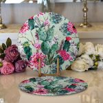 - Supla2li-8851-Gorsel1 - Realhomes Realhomes Renkli Zemin Üzerinde Kaktüs Desenli Dijital Baskılı Modern 2'li Yuvarlak Servis Altlığı - Supla Realhomes