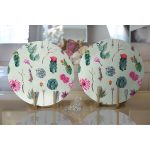 - Supla2li-8852-Gorsel2 - Realhomes Realhomes Renkli Zemin Üzerinde Kaktüs Desenli Dijital Baskılı Modern 2'li Yuvarlak Servis Altlığı - Supla Realhomes