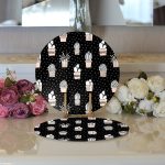 - Supla2li-8853-Gorsel3 - Realhomes  Realhomes Siyah Zemin Üzerinde Kaktüs Desenli Dijital Baskılı Modern 2'li Yuvarlak Servis Altlığı - Supla Realhomes