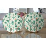 - Supla2li-8856-Gorsel2 - Realhomes  Realhomes Renkli Zemin Üzerinde Kaktüs Desenli Dijital Baskılı Modern 2'li Yuvarlak Servis Altlığı - Supla Realhomes