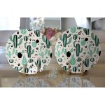 - Supla2li-8857-Gorsel2 - Realhomes Realhomes Renkli Zemin Üzerinde Kaktüs Desenli Dijital Baskılı Modern 2'li Yuvarlak Servis Altlığı - Supla Realhomes