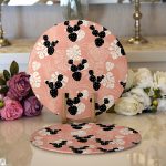 - Supla2li-8859-Gorsel1 - Realhomes Realhomes Renkli Zemin Üzerinde Yaprak Desenli Dijital Baskılı Modern 2'li Yuvarlak Servis Altlığı - Supla Realhomes