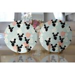 - Supla2li-8860-Gorsel2 - Realhomes Realhomes Renkli Zemin Üzerinde Yaprak Desenli Dijital Baskılı Modern 2'li Yuvarlak Servis Altlığı - Supla Realhomes