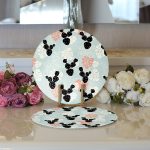 - Supla2li-8860-Gorsel3 - Realhomes Realhomes Renkli Zemin Üzerinde Yaprak Desenli Dijital Baskılı Modern 2'li Yuvarlak Servis Altlığı - Supla Realhomes