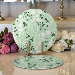 - Supla2li-8868-Gorsel1 - Realhomes Realhomes Rengarenk Zemin Üzerinde Siyah Beyaz Çiçek Desenli Modern 2'li Yuvarlak Servis Altlığı - Supla Realhomes