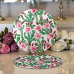 - Supla2li-8874-Gorsel1 - Realhomes Realhomes Beyaz Zeminli Renkli Kaktüs Desenli Dijital Baskılı Modern 2'li Yuvarlak Servis Altlığı - Supla Realhomes