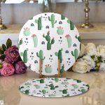 - Supla2li-8884-Gorsel1 - Realhomes Realhomes Beyaz Zemin Üzerinde Kaktüs Desenli Dijital Baskılı Modern 2'li Yuvarlak Servis Altlığı - Supla Realhomes