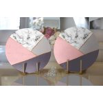 - Supla2li-8895-Gorsel2 - Realhomes Realhomes Renkli Geometrik Desenli Mermer Motifli Dijital Baskılı Modern 2'li Yuvarlak Servis Altlığı - Supla Realhomes