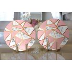 - Supla2li-8896-Gorsel2 - Realhomes Realhomes Renkli Geometrik Desenli Mermer Motifli Dijital Baskılı Modern 2'li Yuvarlak Servis Altlığı - Supla Realhomes