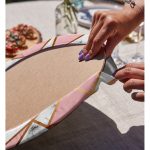 - Supla2li-8896-Gorsel4 - Realhomes Realhomes Renkli Geometrik Desenli Mermer Motifli Dijital Baskılı Modern 2'li Yuvarlak Servis Altlığı - Supla Realhomes