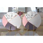 - Supla2li-8897-Gorsel2 - Realhomes  Realhomes Renkli Geometrik Desenli Mermer Motifli Dijital Baskılı Modern 2'li Yuvarlak Servis Altlığı - Supla Realhomes