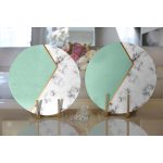 - Supla2li-8901-Gorsel2 - Realhomes Realhomes Renkli Geometrik Desenli Mermer Motifli Dijital Baskılı Modern 2'li Yuvarlak Servis Altlığı - Supla Realhomes