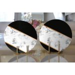 - Supla2li-8902-Gorsel2 - Realhomes  Realhomes Renkli Geometrik Desenli Mermer Motifli Dijital Baskılı Modern 2'li Yuvarlak Servis Altlığı - Supla Realhomes