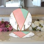 - Supla2li-8905-Gorsel3 - Realhomes  Realhomes Renkli Geometrik Desenli Mermer Motifli Dijital Baskılı Modern 2'li Yuvarlak Servis Altlığı - Supla Realhomes