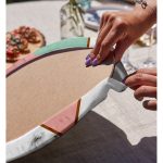 - Supla2li-8905-Gorsel4 - Realhomes  Realhomes Renkli Geometrik Desenli Mermer Motifli Dijital Baskılı Modern 2'li Yuvarlak Servis Altlığı - Supla Realhomes