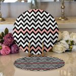 - Supla2li-8906-Gorsel1 - Realhomes Realhomes Mermer Zeminli Renkli Geometrik Zigzag Desenli Modern 2'li Yuvarlak Servis Altlığı - Supla Realhomes