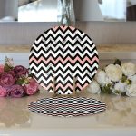 - Supla2li-8906-Gorsel3 - Realhomes Realhomes Mermer Zeminli Renkli Geometrik Zigzag Desenli Modern 2'li Yuvarlak Servis Altlığı - Supla Realhomes