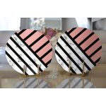 - Supla2li-8909-Gorsel2 - Realhomes Realhomes Renkli Geometrik Desenli Mermer Motifli Dijital Baskılı Modern 2'li Yuvarlak Servis Altlığı - Supla Realhomes