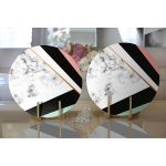 - Supla2li-8913-Gorsel2 - Realhomes Realhomes Renkli Geometrik Desenli Mermer Motifli Dijital Baskılı Modern 2'li Yuvarlak Servis Altlığı - Supla Realhomes