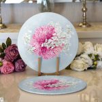 - Supla2li-8922-Gorsel1 - Realhomes  Realhomes Rengarenk Zeminli Ortanca Çiçek Desenli Dijital Baskılı Modern 2'li Yuvarlak Servis Altlığı - Supla Realhomes