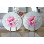 - Supla2li-8922-Gorsel2 - Realhomes  Realhomes Rengarenk Zeminli Ortanca Çiçek Desenli Dijital Baskılı Modern 2'li Yuvarlak Servis Altlığı - Supla Realhomes