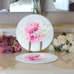 - Supla2li-8922-Gorsel3 - Realhomes  Realhomes Rengarenk Zeminli Ortanca Çiçek Desenli Dijital Baskılı Modern 2'li Yuvarlak Servis Altlığı - Supla Realhomes