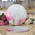 - Supla2li-8926-Gorsel1 - Realhomes Realhomes Pastel Zeminli Rengarenk Ortanca Çiçek Dijital Baskılı Modern 2'li Yuvarlak Servis Altlığı - Supla Realhomes