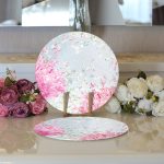 - Supla2li-8926-Gorsel3 - Realhomes Realhomes Pastel Zeminli Rengarenk Ortanca Çiçek Dijital Baskılı Modern 2'li Yuvarlak Servis Altlığı - Supla Realhomes