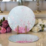 - Supla2li-8927-Gorsel1 - Realhomes Realhomes Pastel Zeminli Rengarenk Ortanca Çiçek Dijital Baskılı Modern 2'li Yuvarlak Servis Altlığı - Supla Realhomes