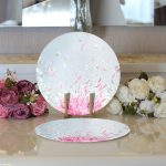 - Supla2li-8927-Gorsel3 - Realhomes Realhomes Pastel Zeminli Rengarenk Ortanca Çiçek Dijital Baskılı Modern 2'li Yuvarlak Servis Altlığı - Supla Realhomes