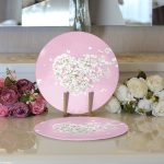 - Supla2li-8929-Gorsel3 - Realhomes  Realhomes Rengarenk Zeminli Kalp Desenli Ortanca Çiçek 2'li Yuvarlak Servis Altlığı - Supla Realhomes