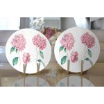 Realhomes Beyaz Zeminli Rengarenk Ortanca Çiçek Motifli Dijital Baskılı Modern 2'li Yuvarlak Servis Altlığı - Supla Realhomes