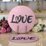 Realhomes Sevgililer Günü Temalı Özel Tasarım Dijital Baskılı Modern 2'li Yuvarlak Servis Altlığı - Supla Realhomes