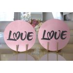 Realhomes Sevgililer Günü Temalı Özel Tasarım Dijital Baskılı Modern 2'li Yuvarlak Servis Altlığı - Supla Realhomes