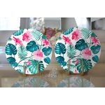 - Supla2li-901-Gorsel2 - Realhomes Realhomes Modern Yaprak Desenli Dijital Baskılı 2'li Yuvarlak Servis Altlığı - Supla Realhomes