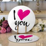 Realhomes Sevgililer Günü Temalı Özel Tasarım Dijital Baskılı Modern 2'li Yuvarlak Servis Altlığı - Supla Realhomes