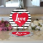 - Supla2li-9013-Gorsel3 - Realhomes Realhomes Sevgililer Günü Temalı Özel Tasarım Dijital Baskılı Modern 2'li Yuvarlak Servis Altlığı - Supla Realhomes