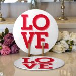 Realhomes Sevgililer Günü Temalı Özel Tasarım Dijital Baskılı Modern 2'li Yuvarlak Servis Altlığı - Supla Realhomes