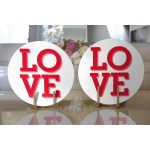 Realhomes Sevgililer Günü Temalı Özel Tasarım Dijital Baskılı Modern 2'li Yuvarlak Servis Altlığı - Supla Realhomes