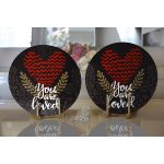 - Supla2li-9021-Gorsel2 - Realhomes Realhomes Sevgililer Günü Temalı Özel Tasarım Dijital Baskılı Modern 2'li Yuvarlak Servis Altlığı - Supla Realhomes