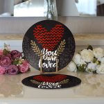 - Supla2li-9021-Gorsel3 - Realhomes Realhomes Sevgililer Günü Temalı Özel Tasarım Dijital Baskılı Modern 2'li Yuvarlak Servis Altlığı - Supla Realhomes