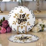 - Supla2li-9022-Gorsel1 - Realhomes Realhomes Sevgililer Günü Temalı Özel Tasarım Dijital Baskılı Modern 2'li Yuvarlak Servis Altlığı - Supla Realhomes