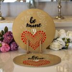 - Supla2li-9023-Gorsel1 - Realhomes Realhomes Sevgililer Günü Temalı Özel Tasarım Dijital Baskılı Modern 2'li Yuvarlak Servis Altlığı - Supla Realhomes