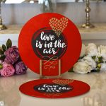 - Supla2li-9024-Gorsel1 - Realhomes Realhomes Sevgililer Günü Temalı Özel Tasarım Dijital Baskılı Modern 2'li Yuvarlak Servis Altlığı - Supla Realhomes
