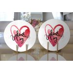 - Supla2li-9026-Gorsel2 - Realhomes Realhomes Sevgililer Günü Temalı Özel Tasarım Dijital Baskılı Modern 2'li Yuvarlak Servis Altlığı - Supla Realhomes