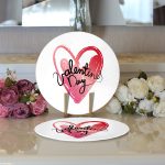 - Supla2li-9026-Gorsel3 - Realhomes Realhomes Sevgililer Günü Temalı Özel Tasarım Dijital Baskılı Modern 2'li Yuvarlak Servis Altlığı - Supla Realhomes