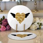 - Supla2li-9029-Gorsel1 - Realhomes Realhomes Sevgililer Günü Temalı Özel Tasarım Dijital Baskılı Modern 2'li Yuvarlak Servis Altlığı - Supla Realhomes