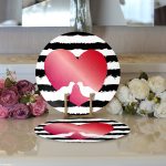 - Supla2li-9030-Gorsel3 - Realhomes Realhomes Sevgililer Günü Temalı Özel Tasarım Dijital Baskılı Modern 2'li Yuvarlak Servis Altlığı - Supla Realhomes