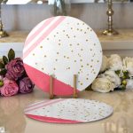 Realhomes Sevgililer Günü Temalı Özel Tasarım Dijital Baskılı Modern 2'li Yuvarlak Servis Altlığı - Supla Realhomes