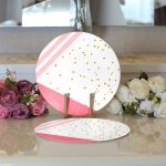 Realhomes Sevgililer Günü Temalı Özel Tasarım Dijital Baskılı Modern 2'li Yuvarlak Servis Altlığı - Supla Realhomes